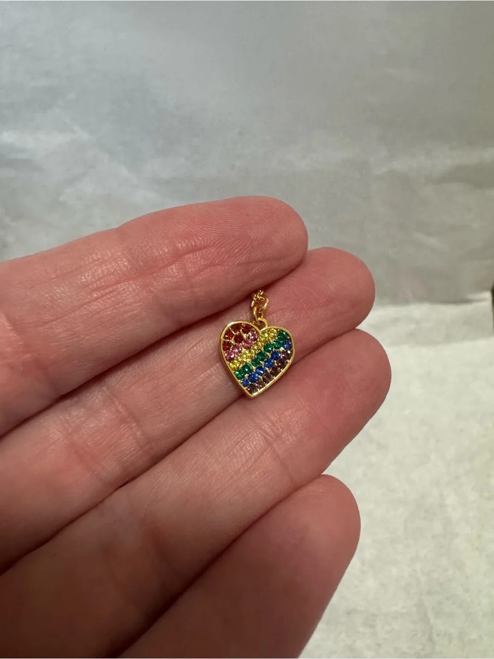 NWT Kate Spade Rainbow Joy Heart Anklet Gold Tone Multicolor Crystals